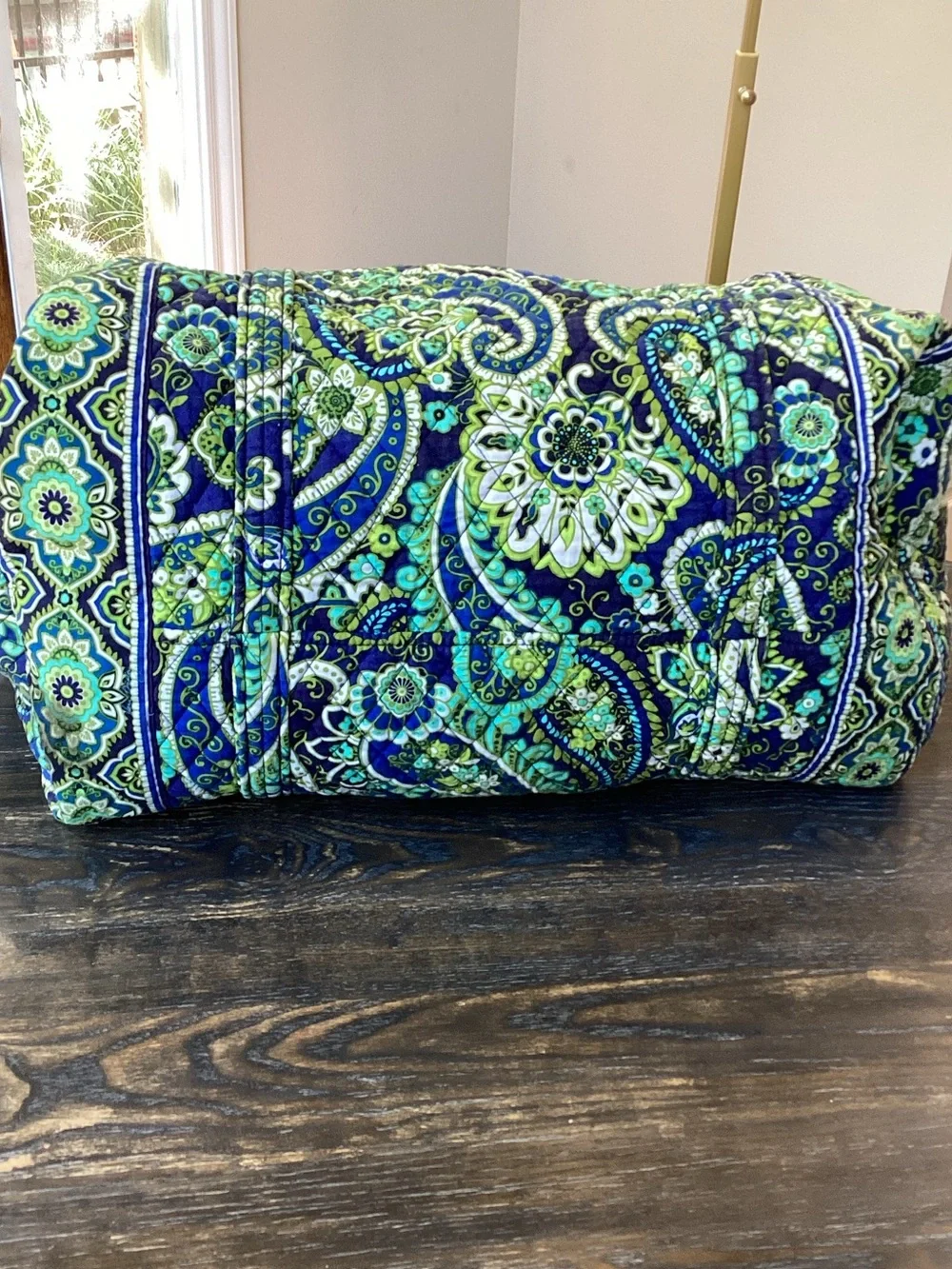 Vera Bradley Rhythm and Blues Quilted Paisley Travel Duffel - Picture 4 of 8
